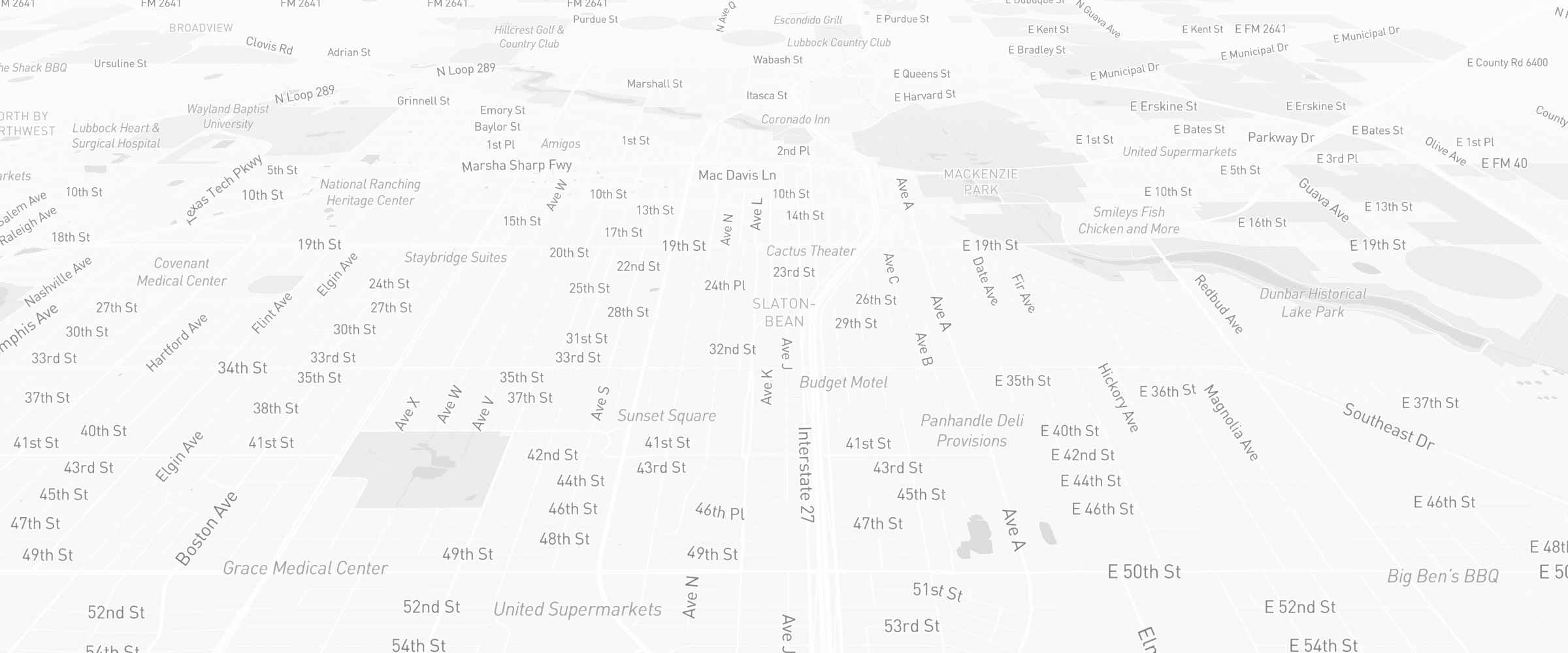 Neighborhood map of Lubbock, TX — the area served by Life Insurance Agents of Lubbock Group